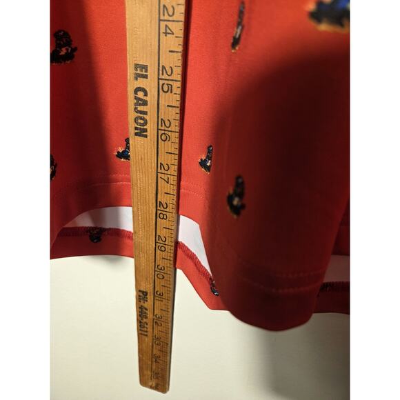 Under Armour Mens Size L Polo Amarillo Sod Poodles Red All Over Print New W Tags - Picture 10 of 10
